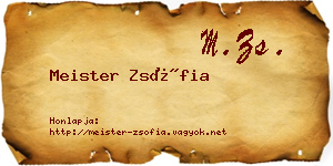 Meister Zsófia névjegykártya